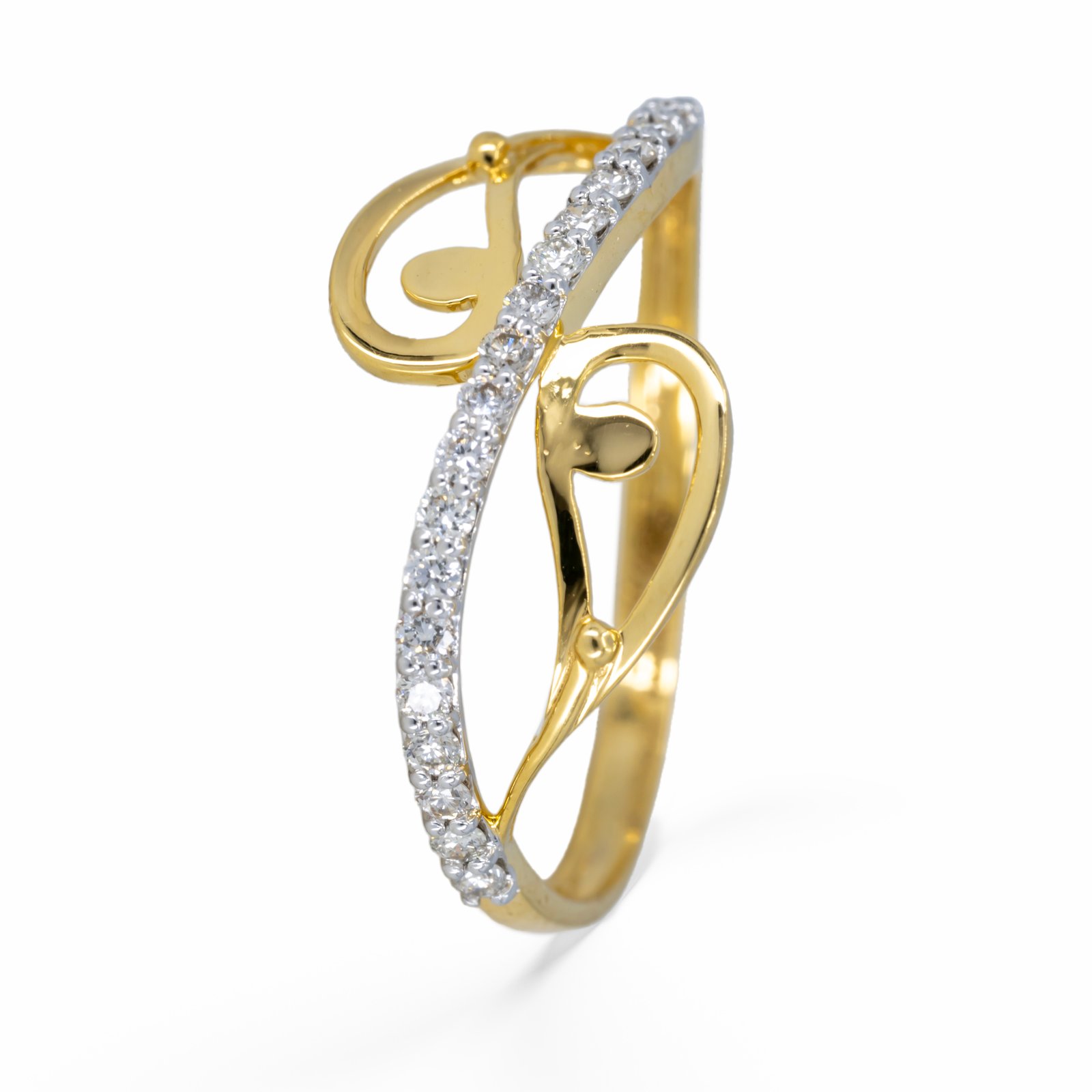 Secondary Gold bracelet with pink leaf alternate view
