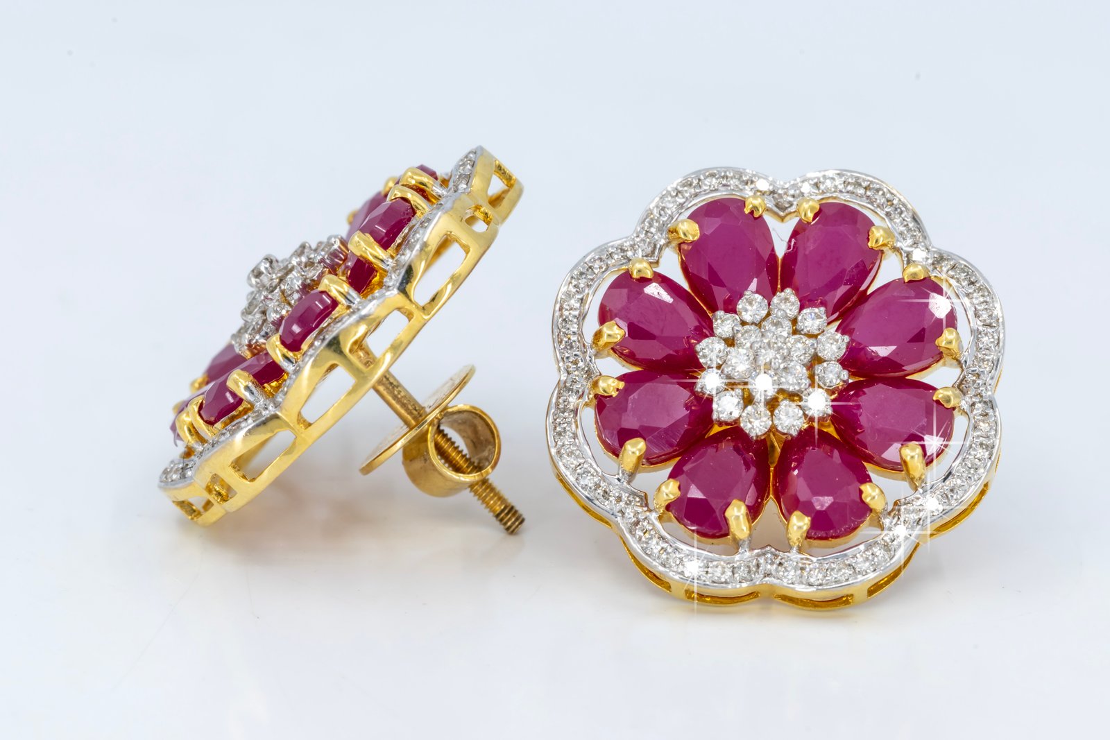 Secondary Gold bracelet with pink leaf alternate view