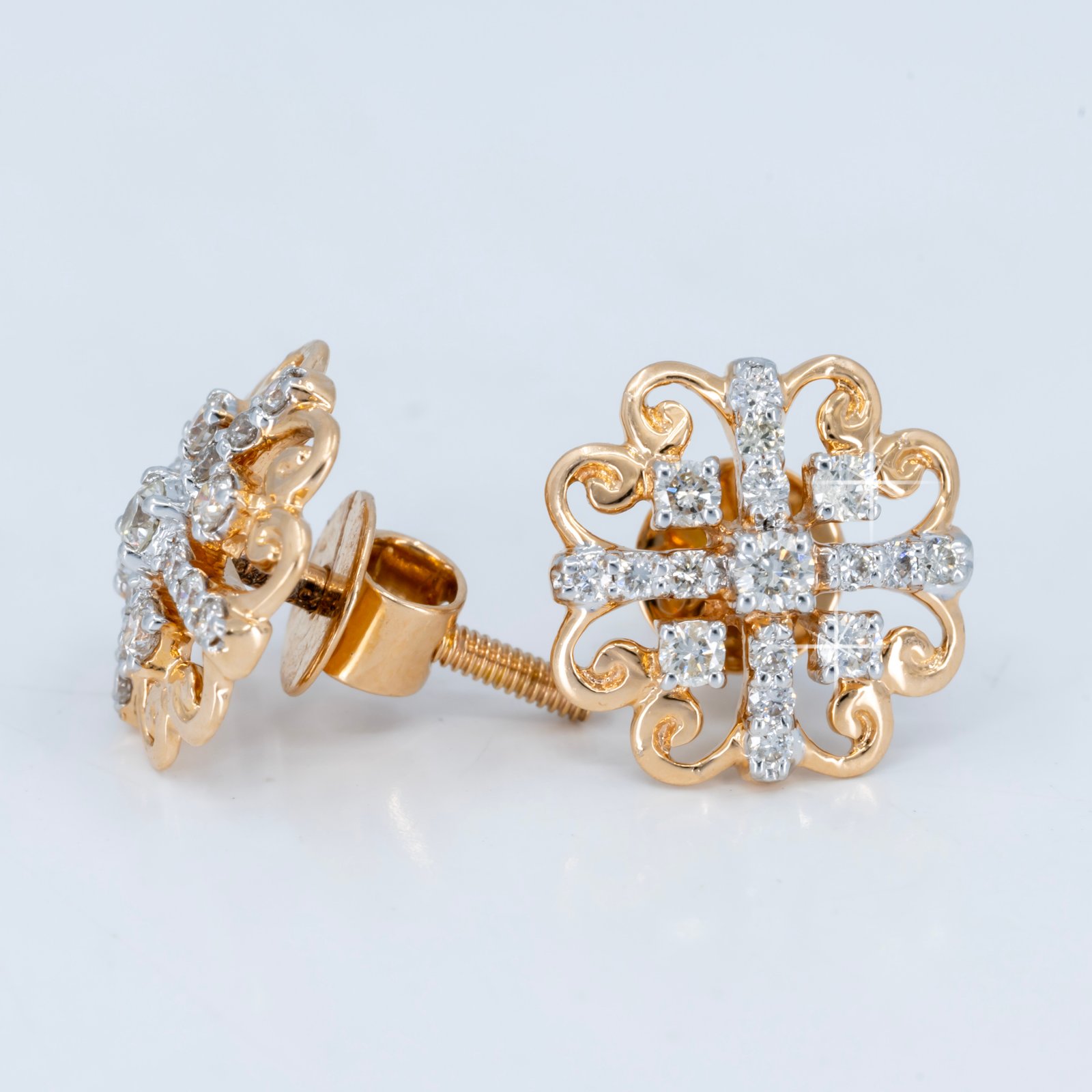 Secondary Gold bracelet with pink leaf alternate view