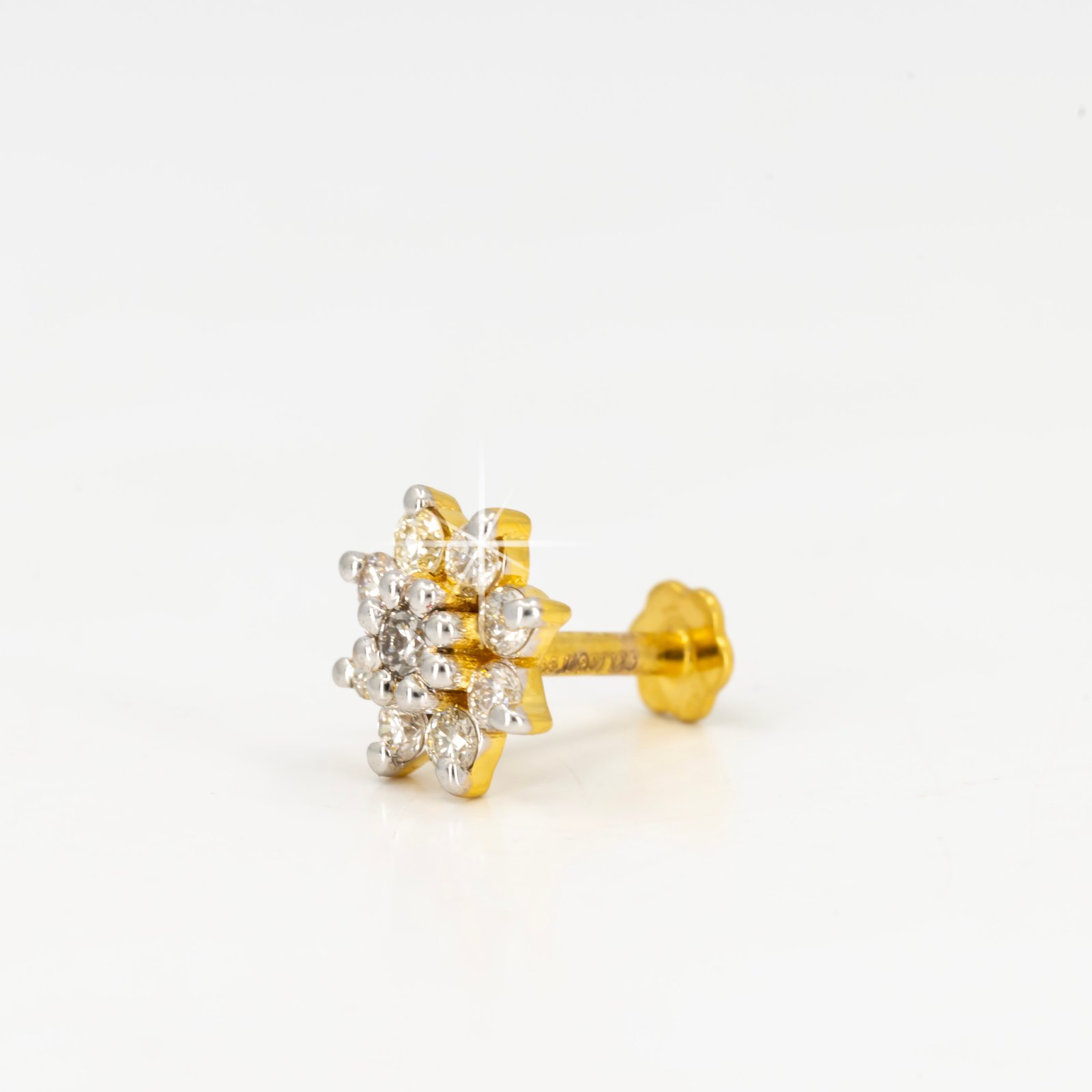Secondary Gold bracelet with pink leaf alternate view