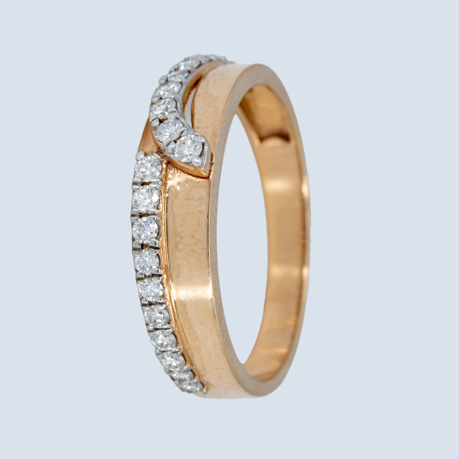 Secondary Gold bracelet with pink leaf alternate view